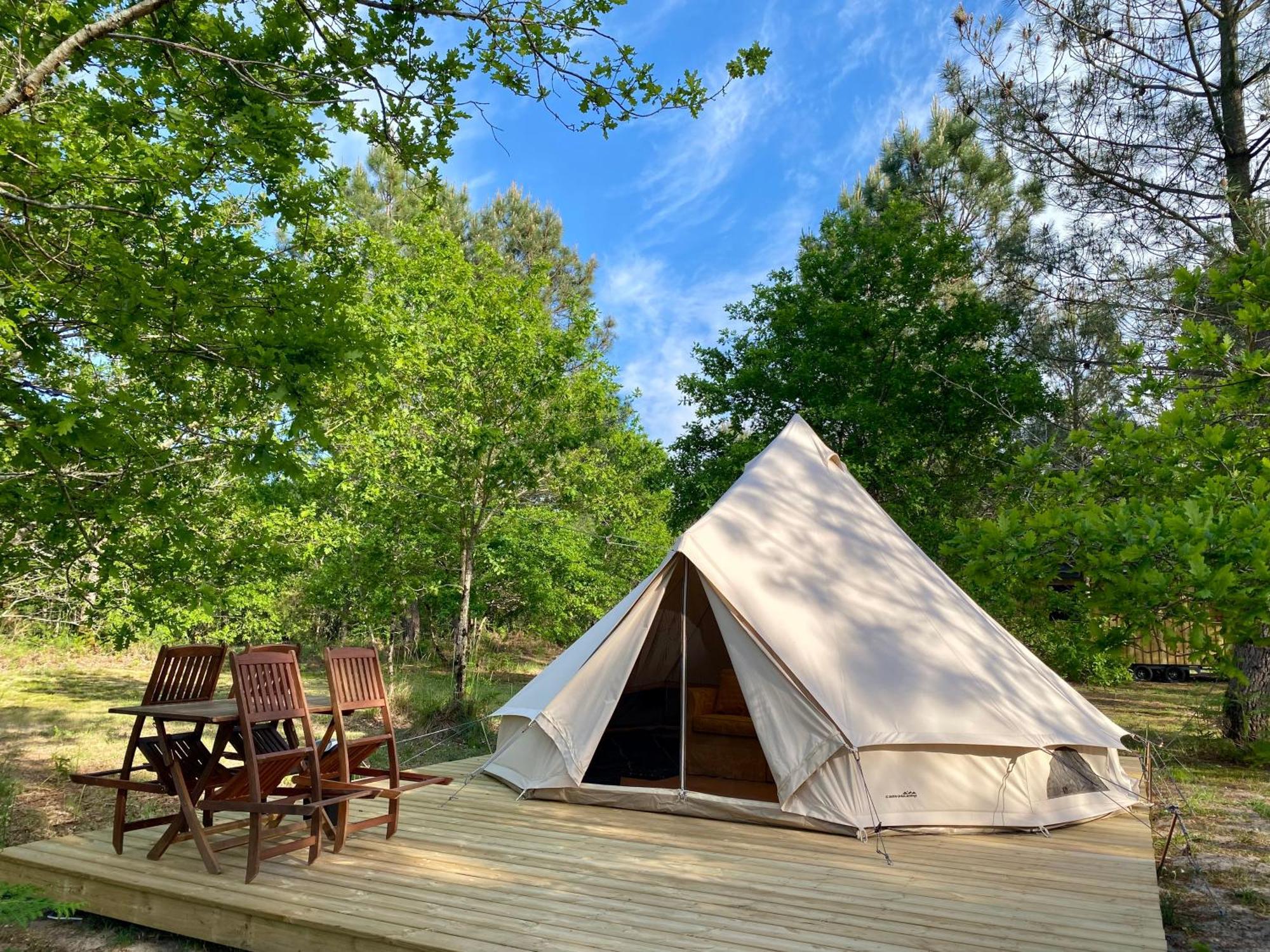 Camping La Kahute - Tente Lodge Au Coeur De La Foret Carcans Buitenkant foto